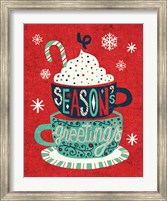 Framed Festive Holiday Cocoa Seasons Greetings