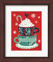 Framed Festive Holiday Cocoa Seasons Greetings