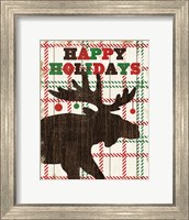 Framed Simple Living Holiday Moose