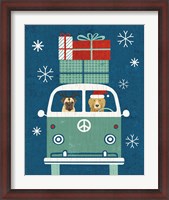 Framed Holiday on Wheels XII Navy