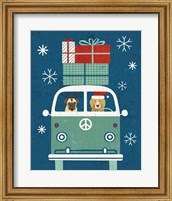 Framed Holiday on Wheels XII Navy