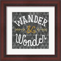 Framed 'Mod Triangles Wander and Wonder Gold' border=