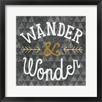 Mod Triangles Wander and Wonder Gold Framed Print