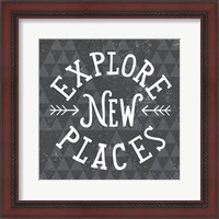 Framed 'Mod Triangles Explore New Places' border=