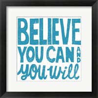 Framed Believe You Can Teal