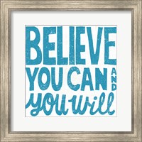 Framed Believe You Can Teal