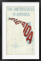 Framed USA Modern Blue Florida State