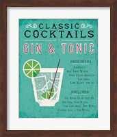 Framed Classic Cocktail Gin and Tonic