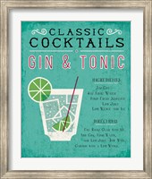 Framed Classic Cocktail Gin and Tonic