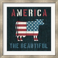 Framed American Farm Cow