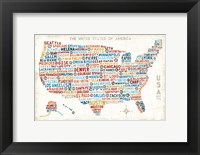 Framed US City Map