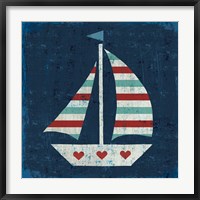 Framed Nautical Love Sail Boat