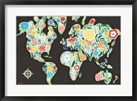 Framed Floral World Black