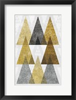 Mod Triangles IV Gold Framed Print