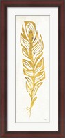 Framed Gold Water Feather II