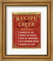 Framed Holiday Recipe I Gold and Red