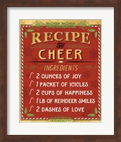 Framed Holiday Recipe I Gold and Red