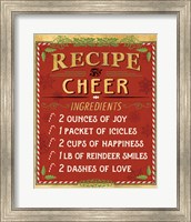 Framed Holiday Recipe I Gold and Red