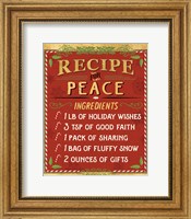 Framed Holiday Recipe II Gold and Red