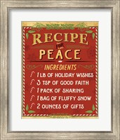 Framed Holiday Recipe II Gold and Red