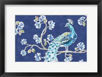 Peacock Allegory II Blue Framed Print