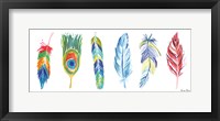 Framed Rainbow Feathers I