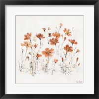 Framed 'Wildflowers III Orange' border=