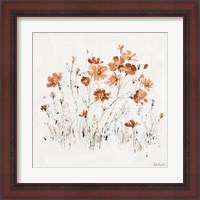 Framed 'Wildflowers II Orange' border=