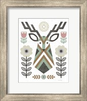 Framed Folk Lodge Deer II Hygge