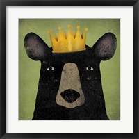 Framed Black Bear with Crown