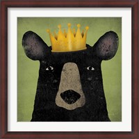 Framed Black Bear with Crown