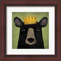 Framed Black Bear with Crown