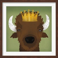 Framed Buffalo III with Crown