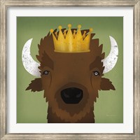 Framed Buffalo III with Crown
