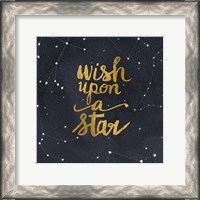 Framed Starry Words Gold - Wish Upon A Star