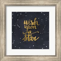 Framed Starry Words Gold - Wish Upon A Star