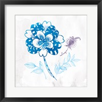 Eastern Boho III Peacock Blue Framed Print