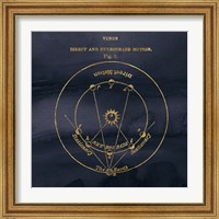 Framed 'Geography of the Heavens IX Blue Gold' border=