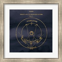 Framed 'Geography of the Heavens IX Blue Gold' border=
