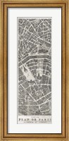 Framed Plan de Paris Panel in Wood