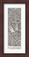 Framed Plan de Paris Panel in Wood