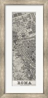 Framed Roma Map Panel in Wood