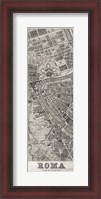 Framed Roma Map Panel in Wood