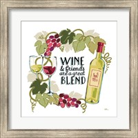 Framed Wine and Friends V on White