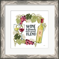 Framed Wine and Friends V on White