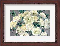 Framed Roses in Cobalt Vase Steel Gray Crop