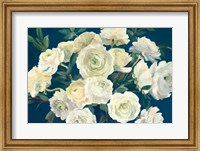 Framed Roses in Cobalt Vase Indigo Crop