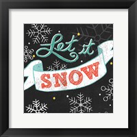 Framed Let it Snow Black Sq