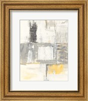 Framed Gray and Yellow Blocks II White