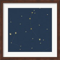 Framed Night Sky Navy and Gold Pattern 05A